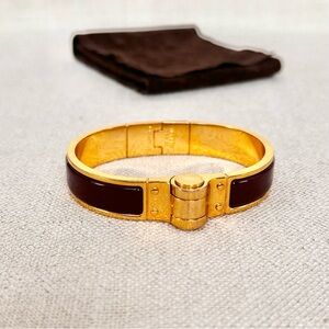 Hermes Charniere Hinged Clic Bracelet Gold Brown